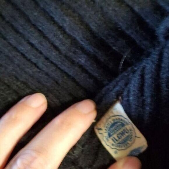 Bobbie Brooks Vintage Union Tag 100% Orlon Acrylic Black Rib Sz. L SS Sweater - Picture 3 of 5